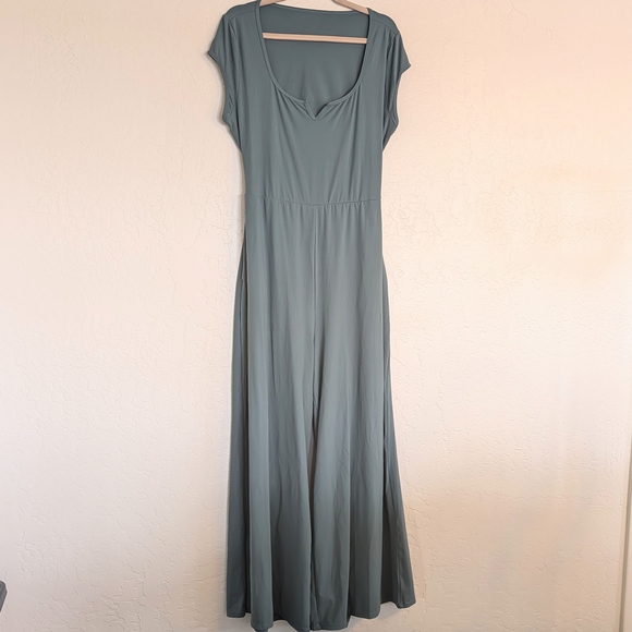 HALARA Dresses & Skirts - NWT Halara Short Sleeve Wide Leg Cool Touch Jumpsuit with Pockets Easy Peezy